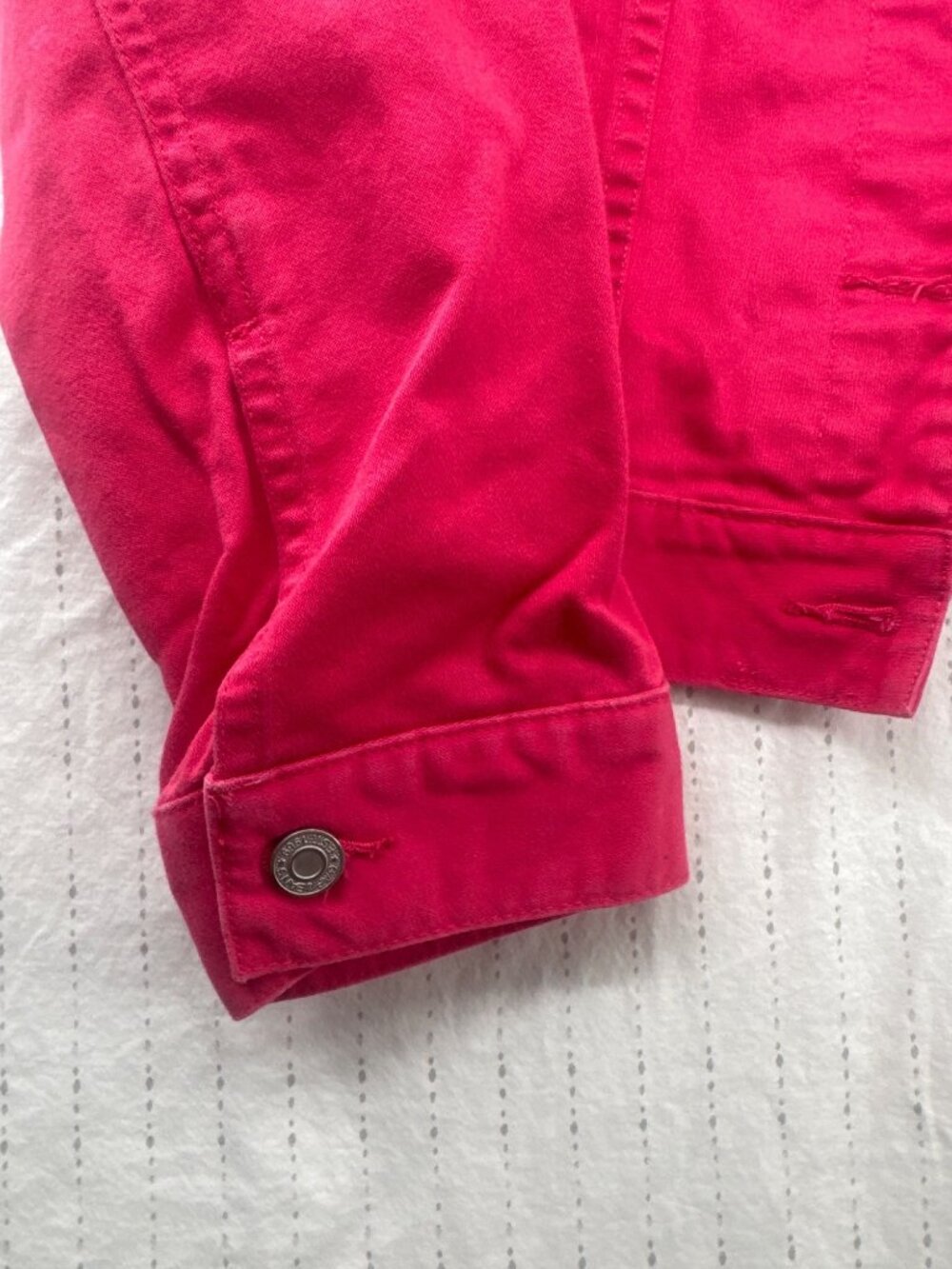 Vintage GAP Womens Jacket Sz S Pink Denim Y2K Trucker Streetwear Retro Pockets - Picture 3 of 15